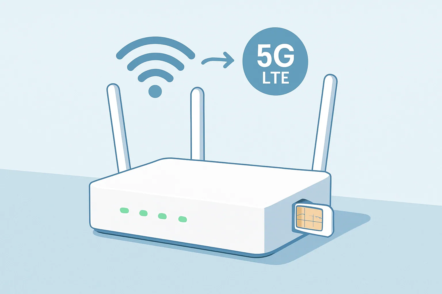 Router z kartą SIM i funkcją automatycznego przełączania na internet mobilny